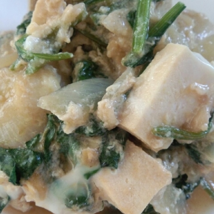 ほうれん草と高野豆腐の卵とじ